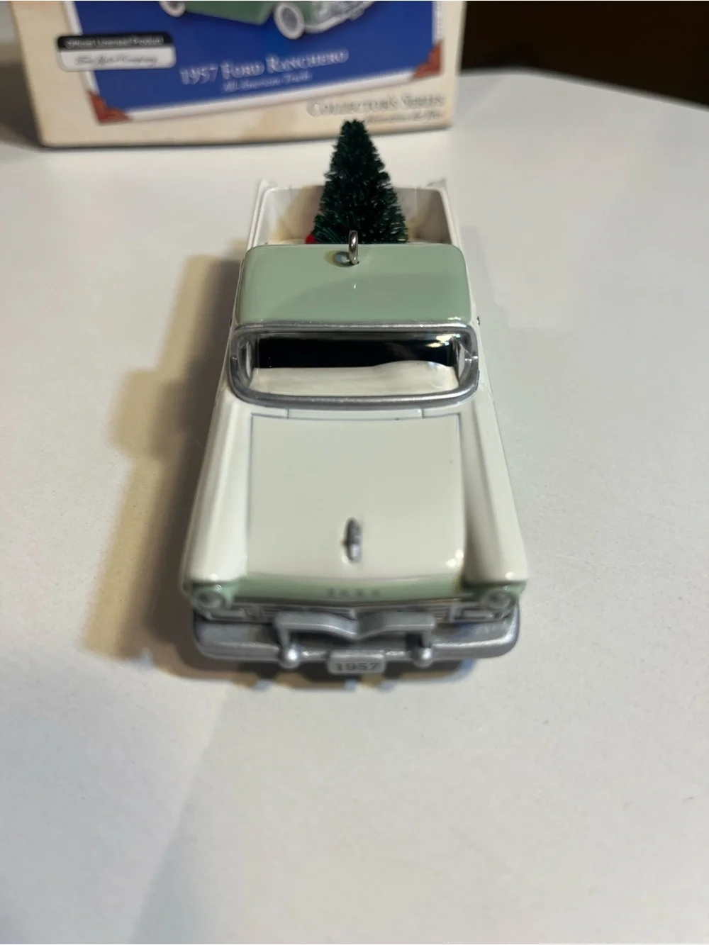 Hallmark Collectible  Green and White 1957 Ford Ranchero Ornament